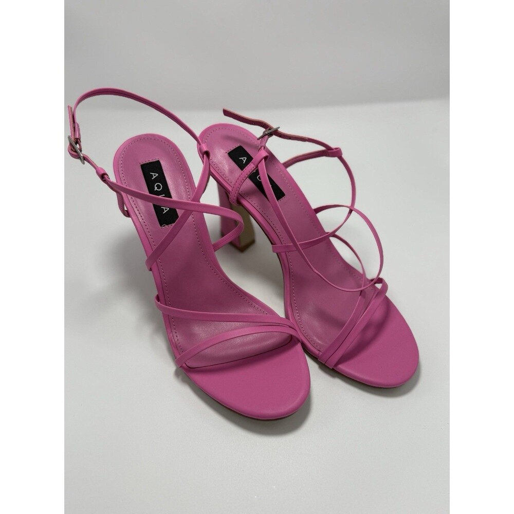Aqua Women's Jem Strappy High Heel Sandals 8.5 ‎ flamingo pink NEW Retail $128